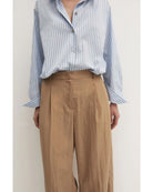 Pantalone wide leg in tessuto crinckle Emmtenace Naturale 2625136024200 001 EMME MARELLA 