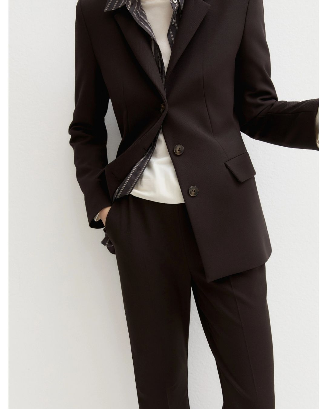 Pantalone in gabardina stretch Emmflirt Testa di moro 2625136082200 009 EMME MARELLA 