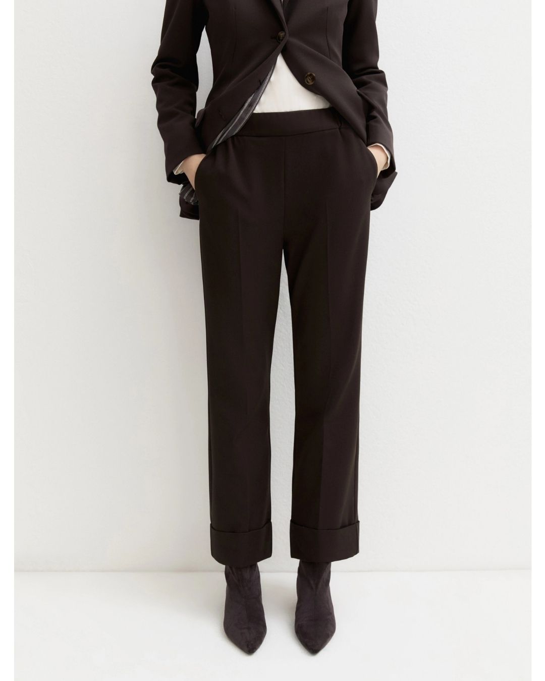 Pantalone in gabardina stretch Emmflirt Testa di moro 2625136082200 009 EMME MARELLA 