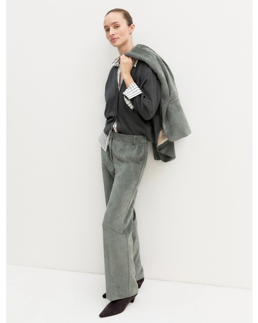 Pantalone in velluto a coste stretch Emmdraghi Sottobosco 2625136101200 004 EMME MARELLA 