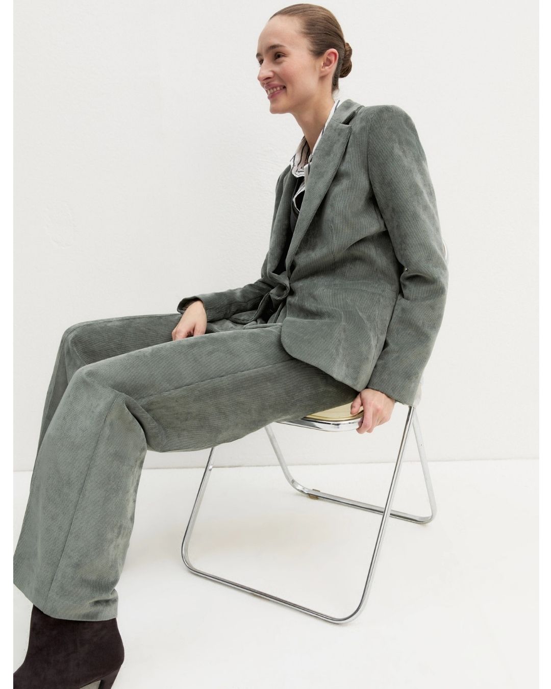 Pantalone in velluto a coste stretch Emmdraghi Sottobosco 2625136101200 004 EMME MARELLA 