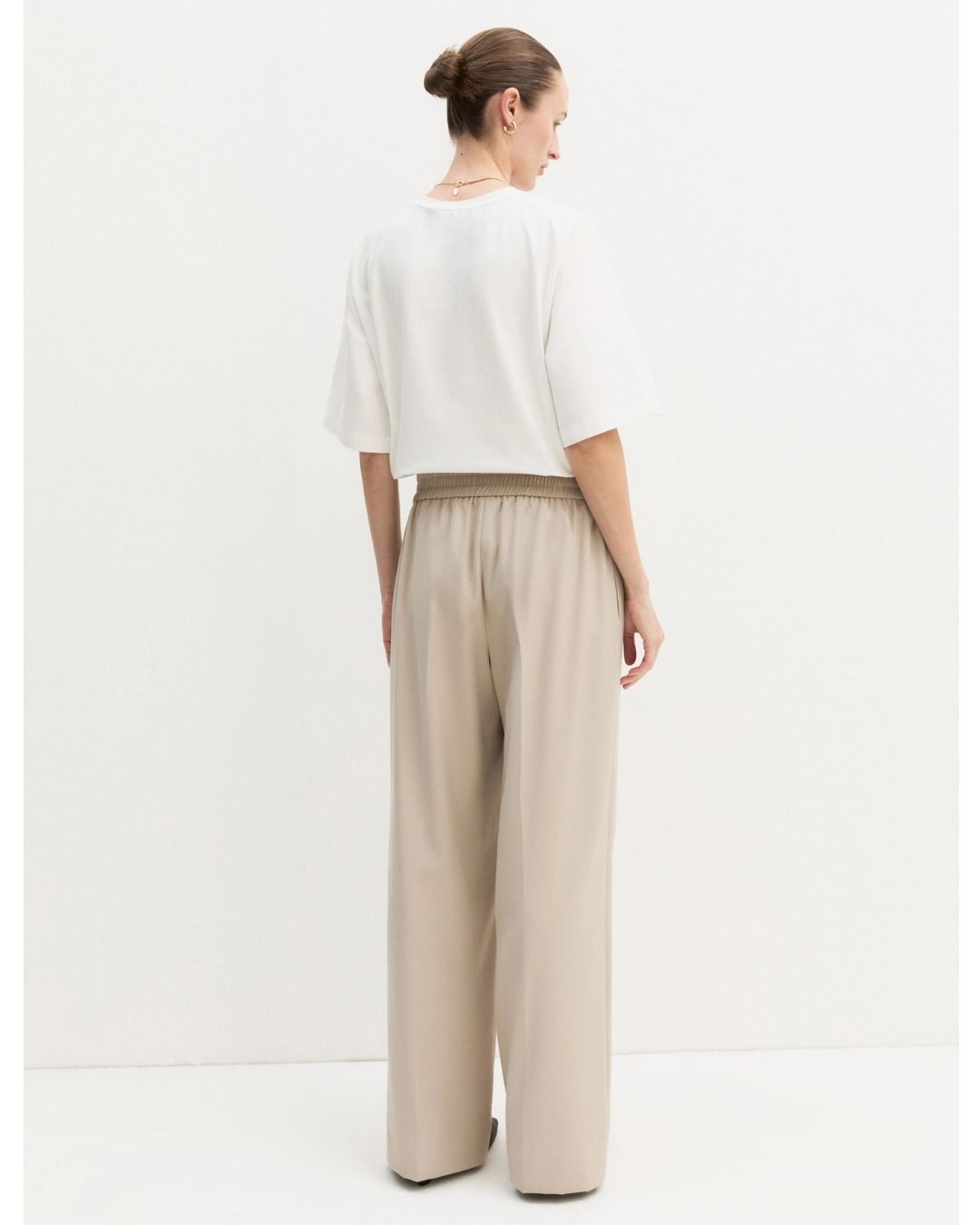 Pantalone dritto in flanella stretch Emmfiesta Ecru' 2625136111200 004 EMME MARELLA 