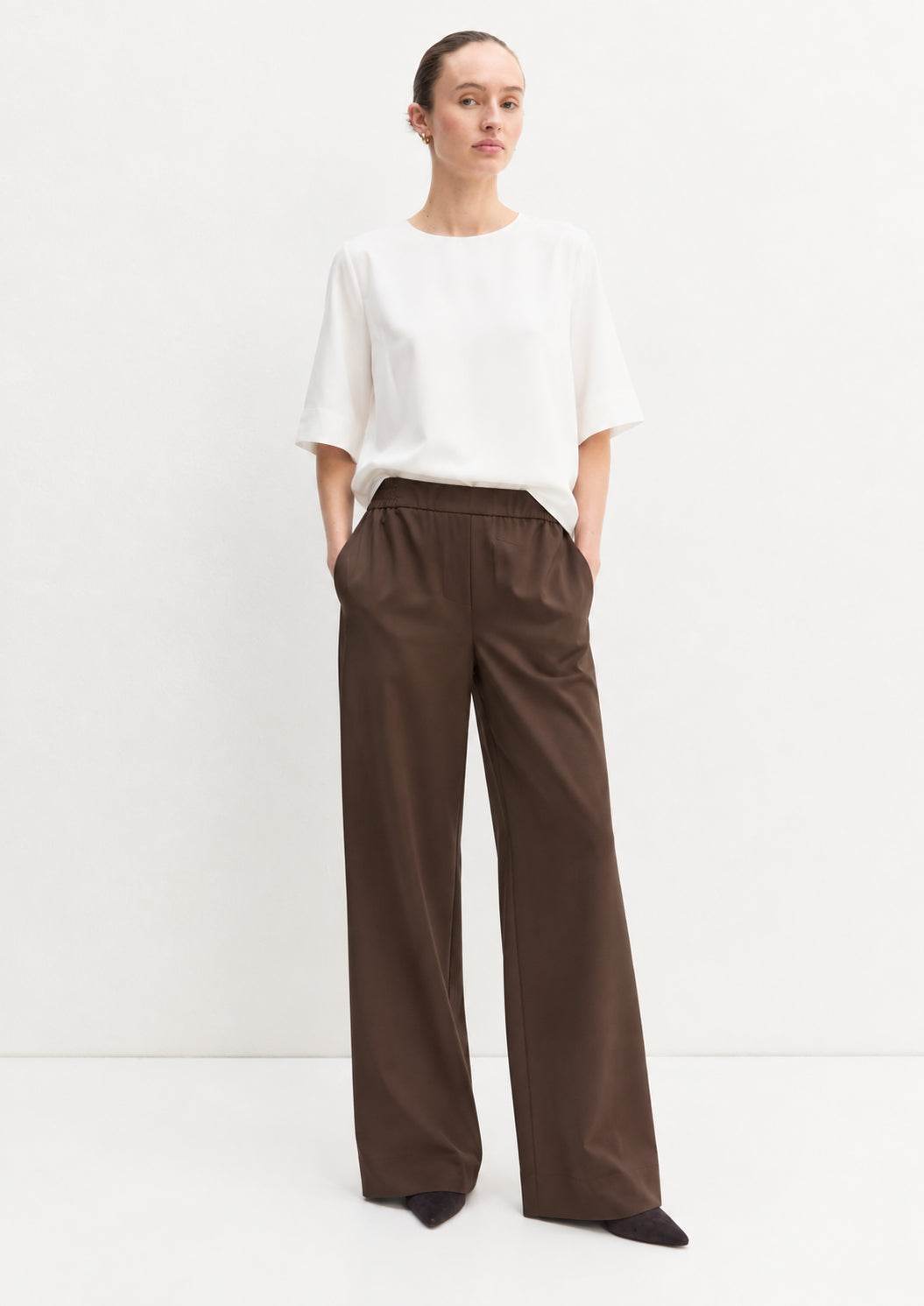 Pantalone dritto in flanella stretch Emmfiesta Testa di Moro 2625136111200 007 EMME MARELLA 