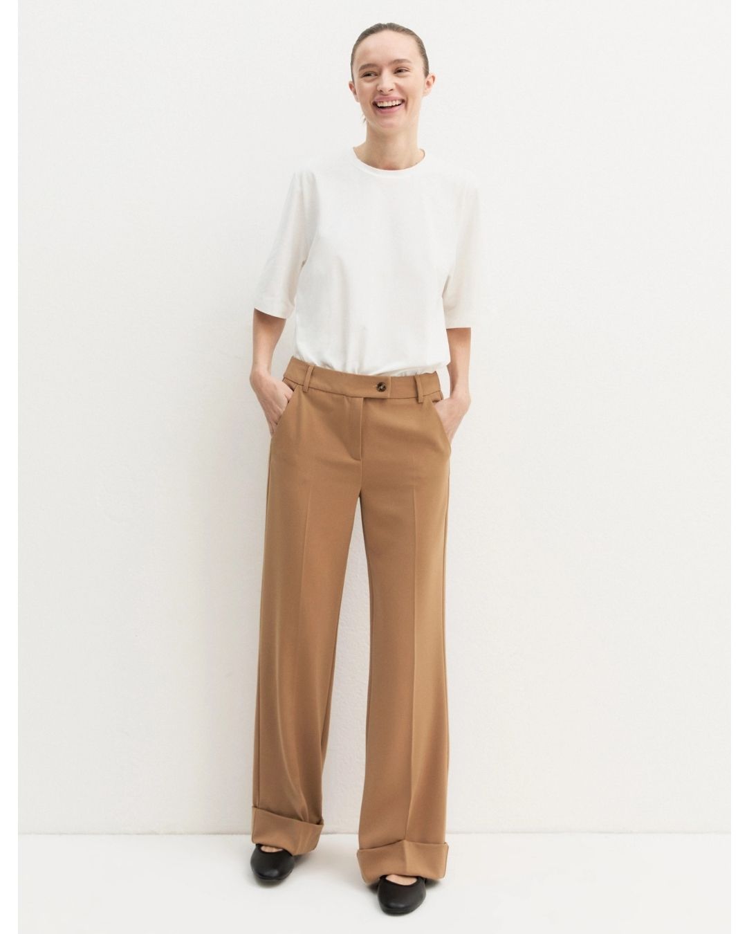 Pantalone in twill stretch Emmbevanda Cammello 2625136191200 001 EMME MARELLA 