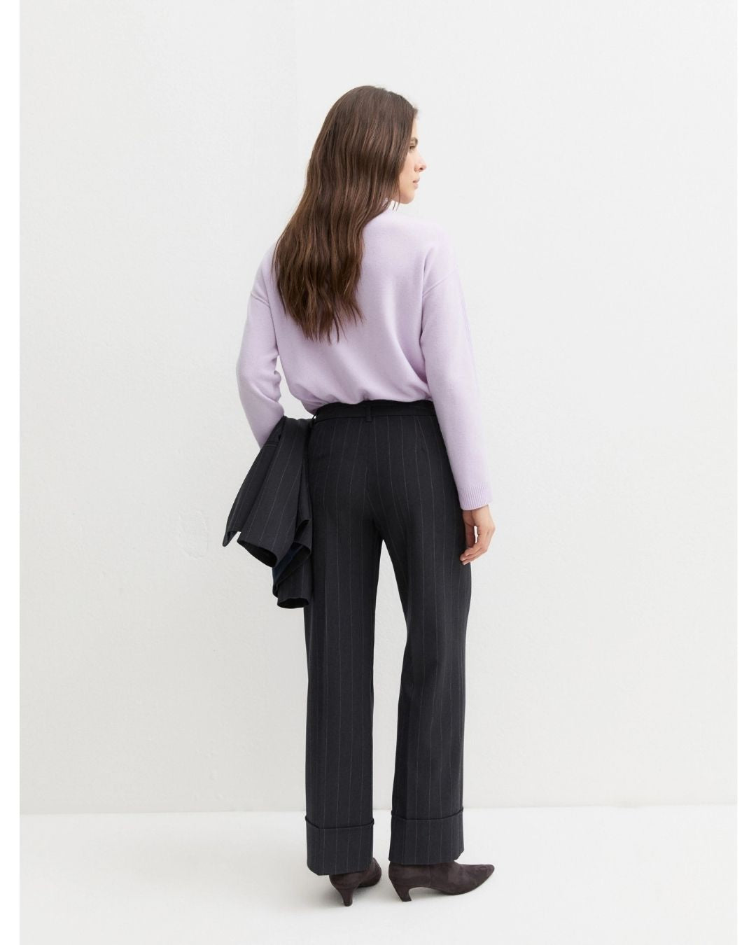 Pantalone dritto in gabardina stretch Emmpentola2 Blu 2625136202200 002 EMME MARELLA 