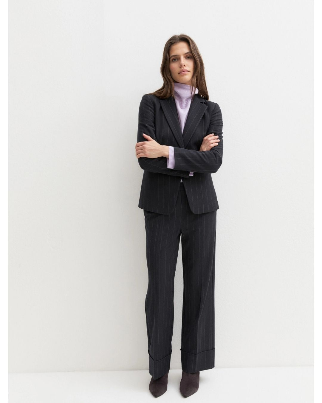 Pantalone dritto in gabardina stretch Emmpentola2 Blu 2625136202200 002 EMME MARELLA 