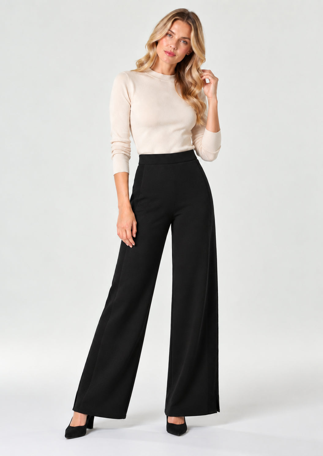 Pantalone in viscosa stretch Emmfoggia Nero 2625336011200 016 EMME MARELLA 