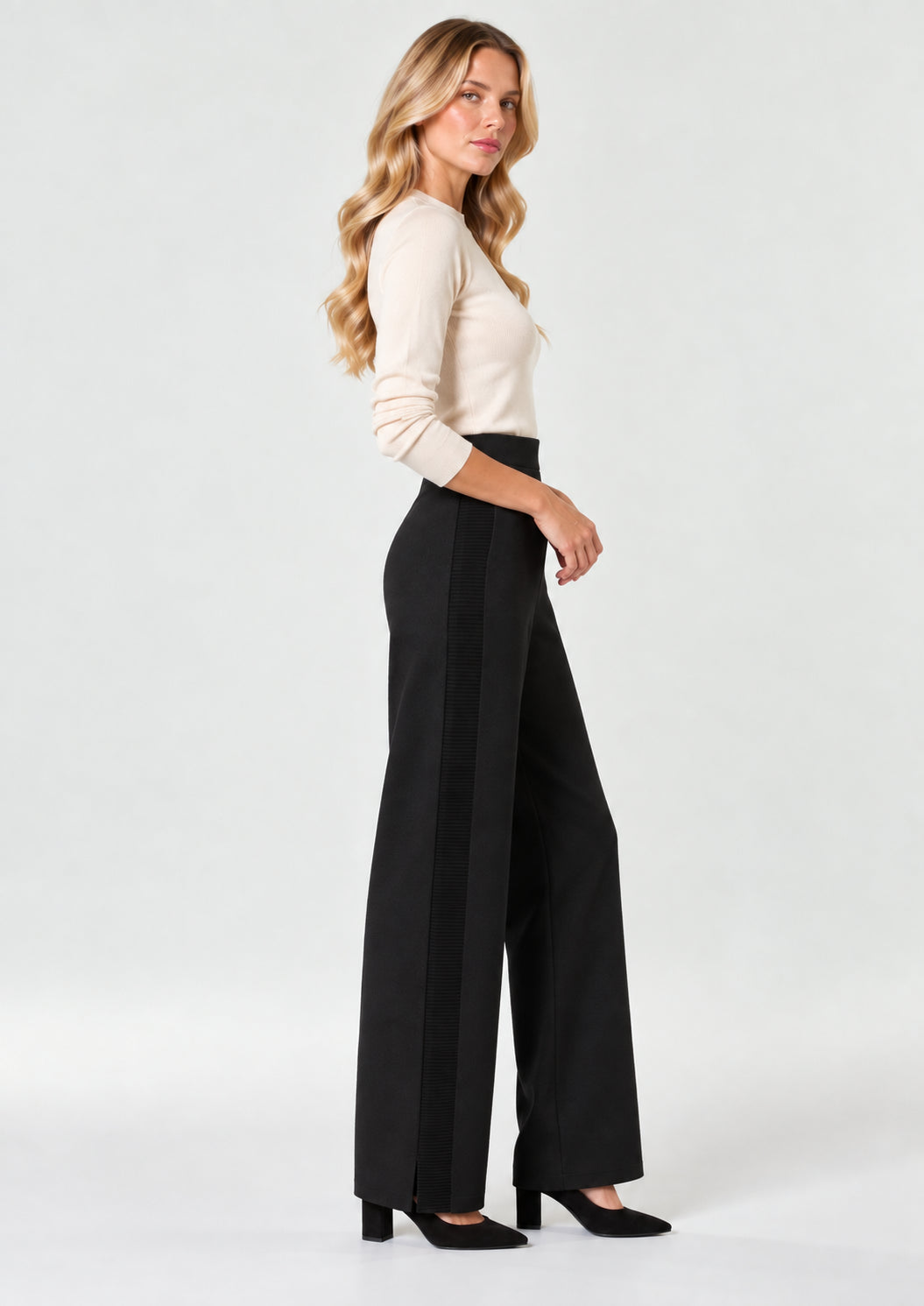 Pantalone in viscosa stretch Emmfoggia Nero 2625336011200 016 EMME MARELLA 