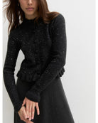 Cardigan in misto lana con paillette Emmstrano Grigio scuro melange 2625346022200 006 EMME MARELLA 