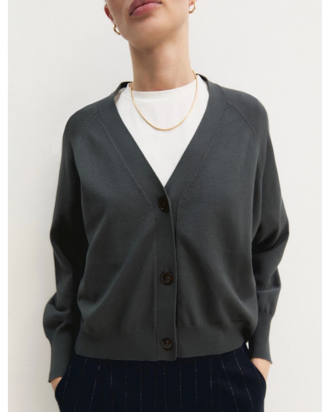 Cardigan dritto in viscosa stretch Emmbacini Sottobosco 2625346041200 013 EMME MARELLA 