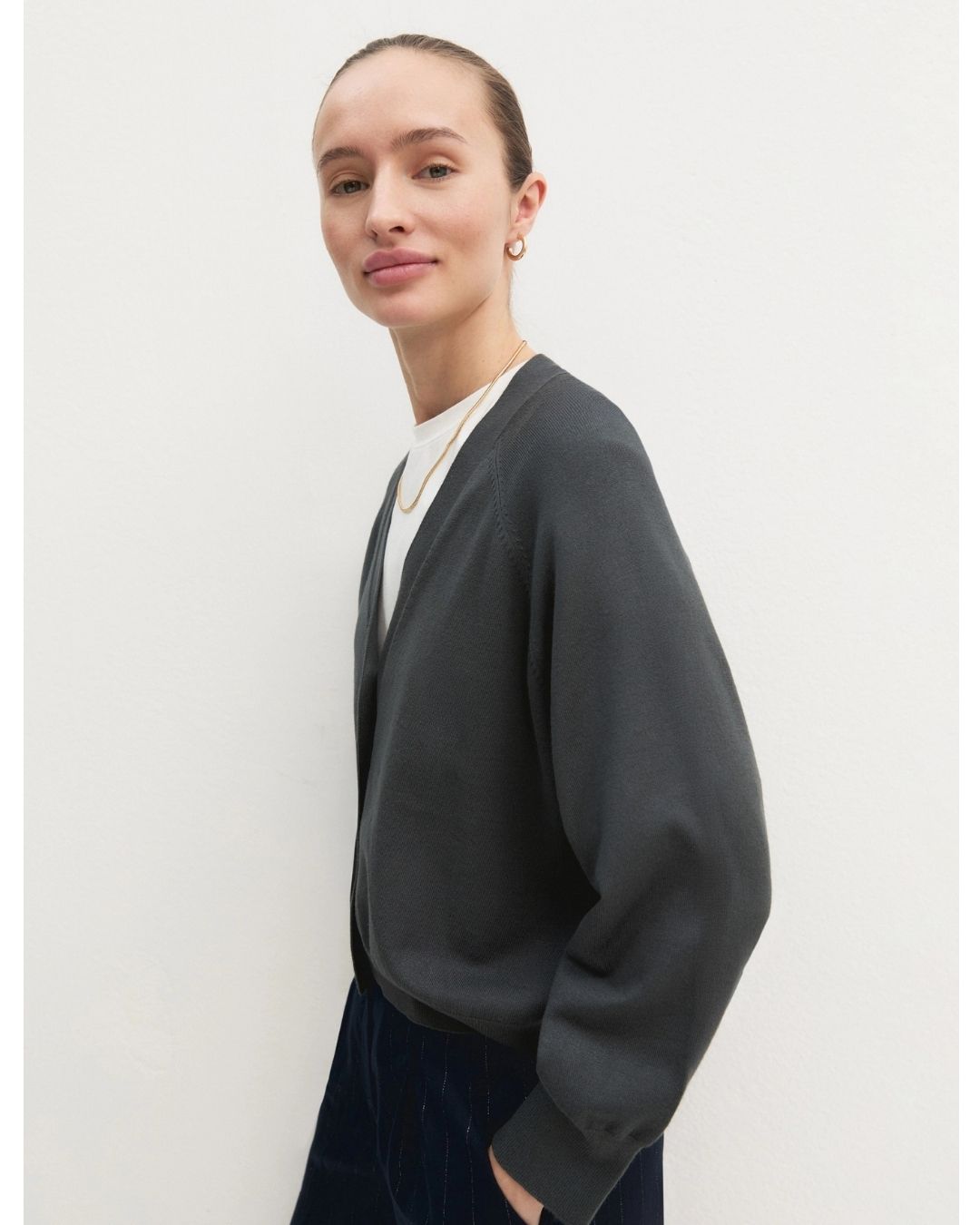 Cardigan dritto in viscosa stretch Emmbacini Sottobosco 2625346041200 013 EMME MARELLA 
