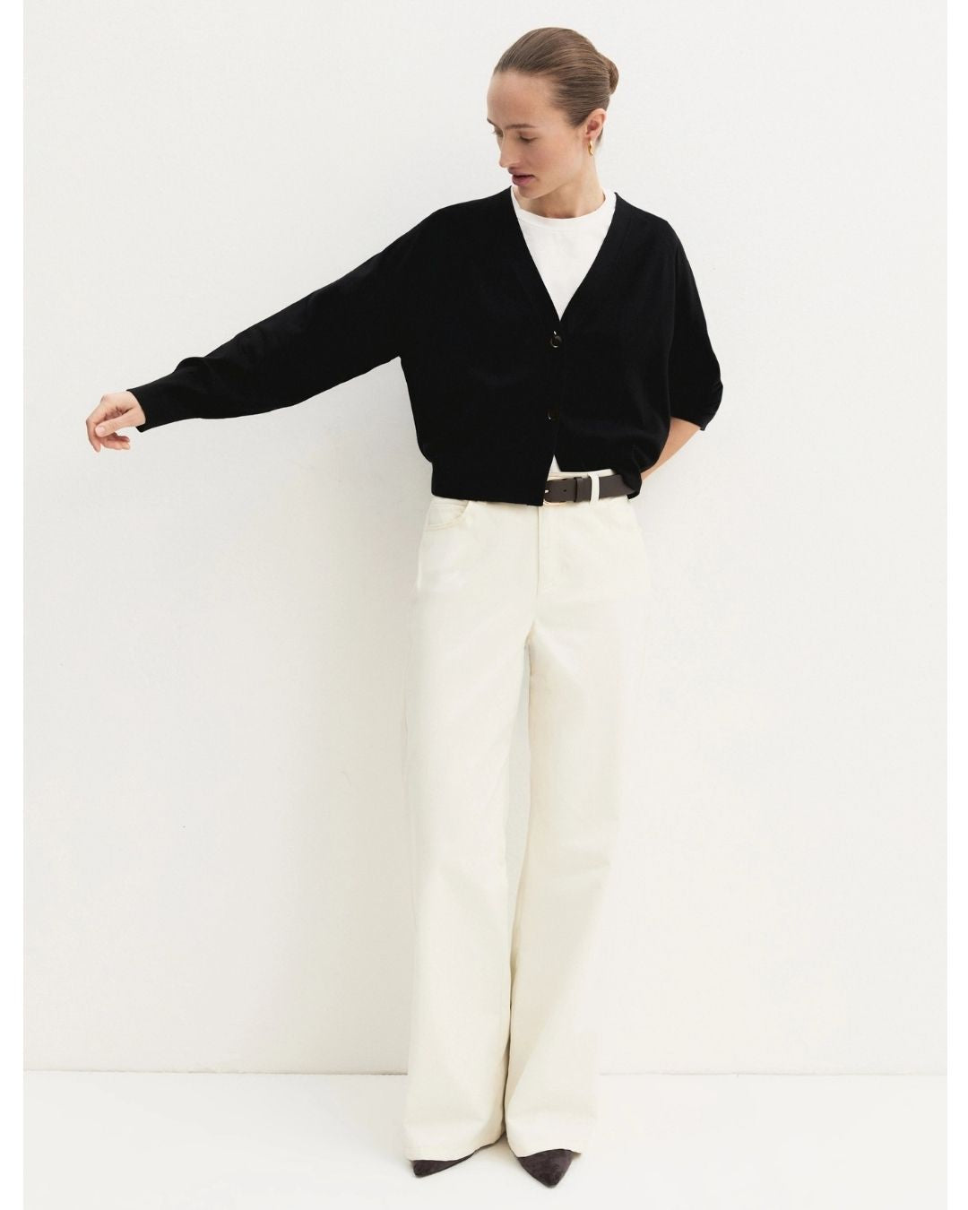 Cardigan dritto in viscosa stretch Emmbacini Nero 2625346041200 016 EMME MARELLA 