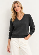 Maglia in filato di misto lana con lurex e paillette Emmfertile Grigio Scuro Melange 2625366051200 004 EMME MARELLA 
