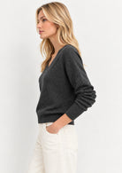 Maglia in filato di misto lana con lurex e paillette Emmfertile Grigio Scuro Melange 2625366051200 004 EMME MARELLA 