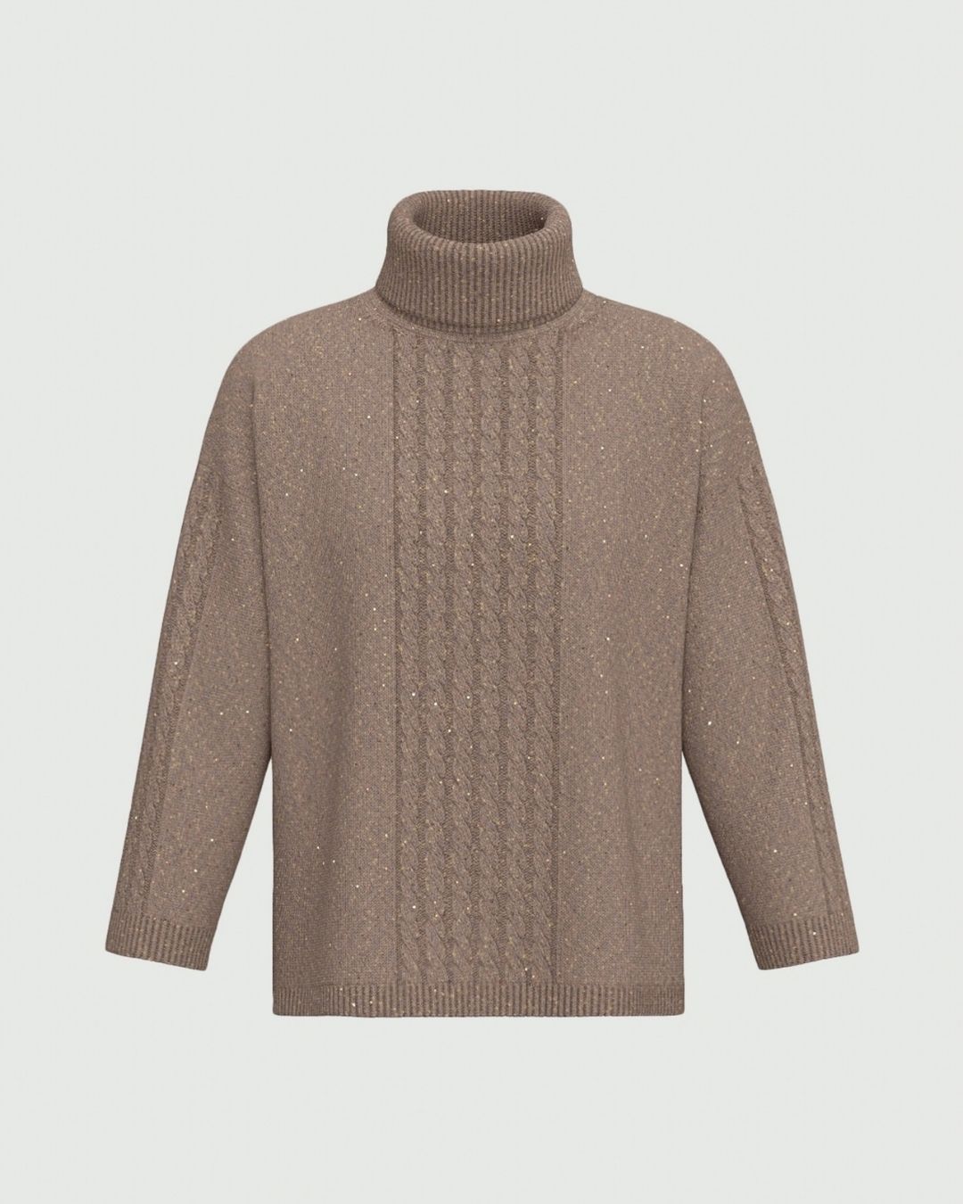 Maglia morbida in misto lana con paillette Emmcamera Tortora 2625366092200 002 EMME MARELLA 