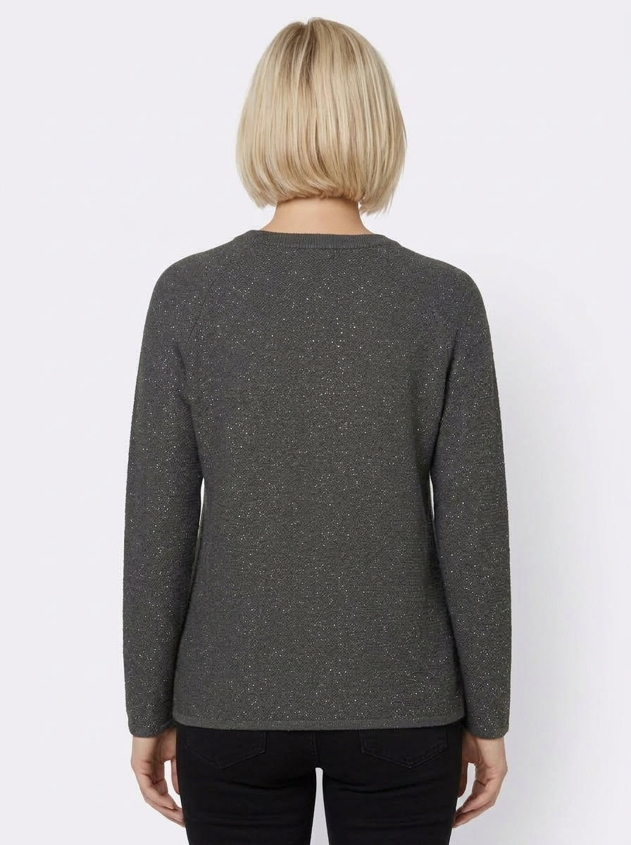 Maglia in filato di misto lana con lurex e paillette Emmardente Grigio Scuro 2625366171200 004 EMME MARELLA 