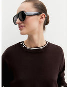 Maglia over in viscosa stretch Emmcurvato Testa di moro 2625366281200 008 EMME MARELLA 