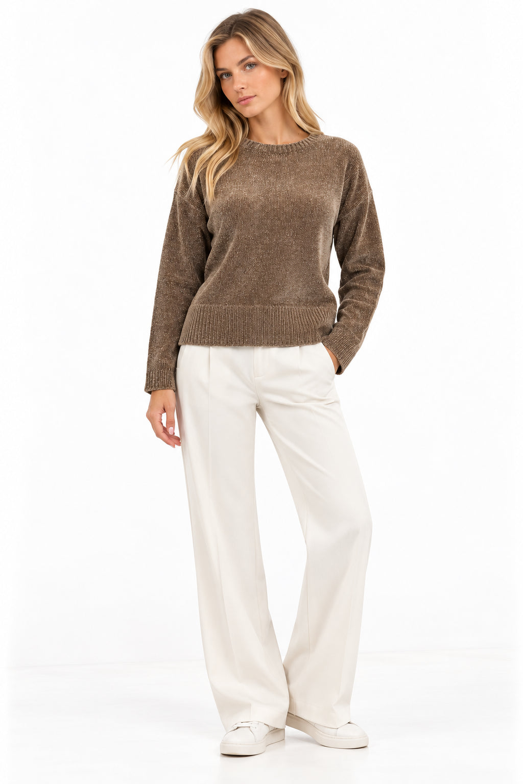 Maglia in filato di ciniglia lurex Emmaestro Marrone 2625366322200 004 EMME MARELLA 