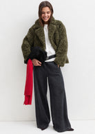 Giaccone in tessuto furry Emmcrea Verde Oliva 2625456022200 001 EMME MARELLA 