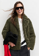 Giaccone in tessuto furry Emmcrea Verde Oliva 2625456022200 001 EMME MARELLA 