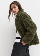 Giaccone in tessuto furry Emmcrea Verde Oliva 2625456022200 001 EMME MARELLA 