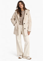 Parka in jersey dal finish vellutato reversibile Emmottone Beige 2625456061200 001 EMME MARELLA 
