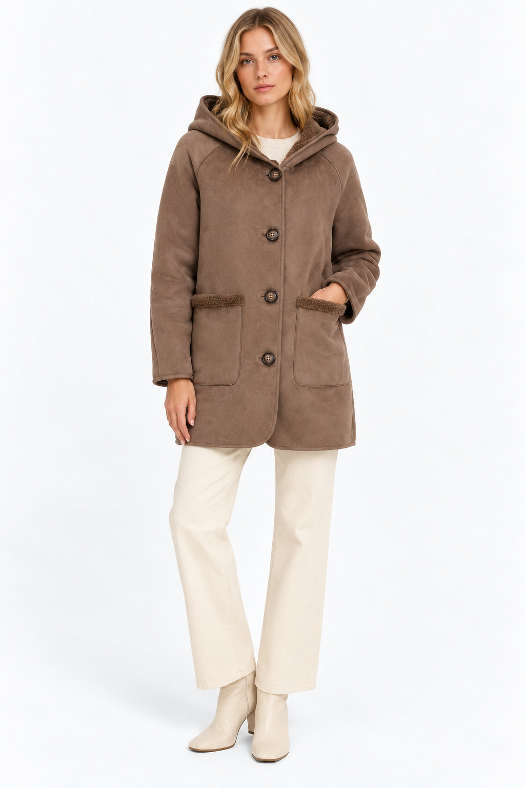 Parka in jersey dal finish vellutato reversibile Emmottone Tortora 2625456061200 002 EMME MARELLA 