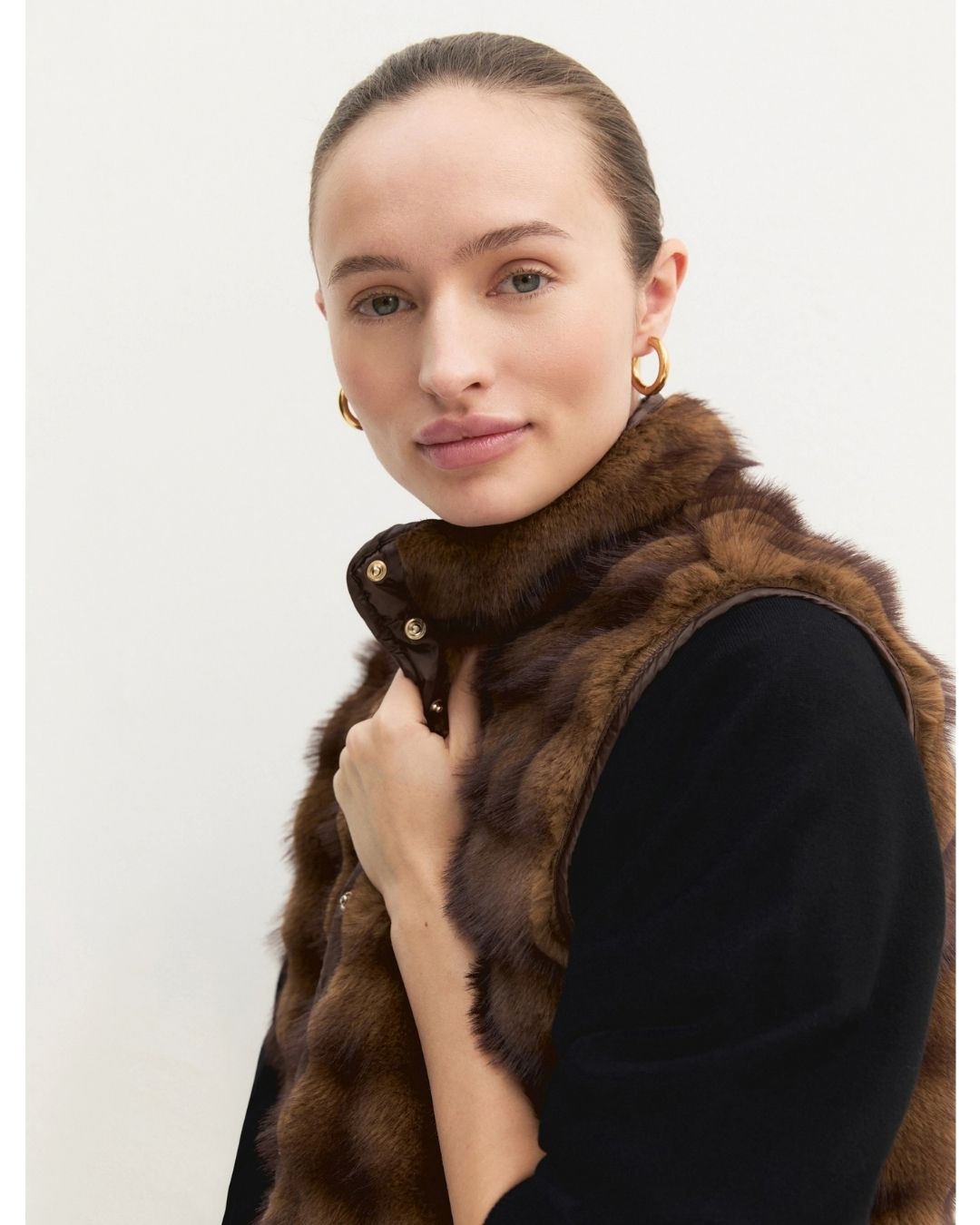 Gilet lungo in jersey Emmbaccano Cognac 2625456071200 001 EMME MARELLA 