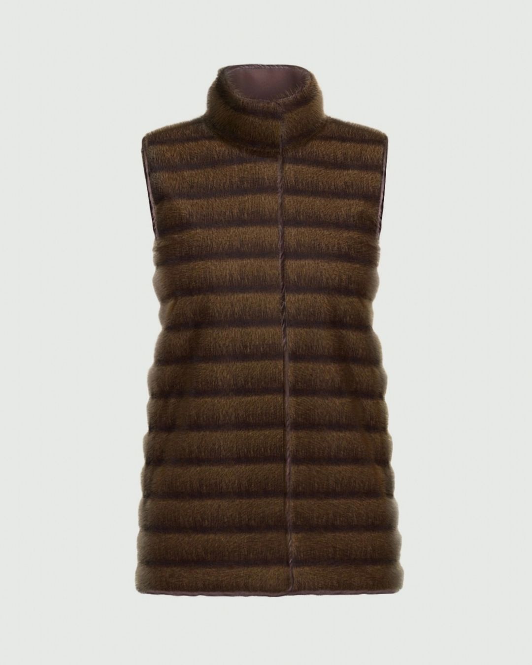 Gilet lungo in jersey Emmbaccano Cognac 2625456071200 001 EMME MARELLA 