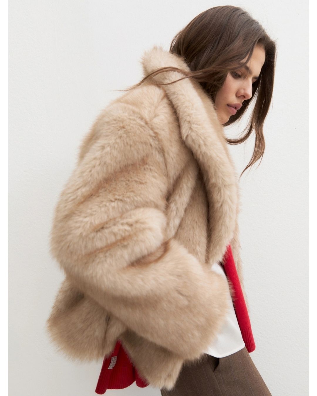 Cappotto corto in jersey furry Emmpatio  Ecrù 2625456112200 001 EMME MARELLA 