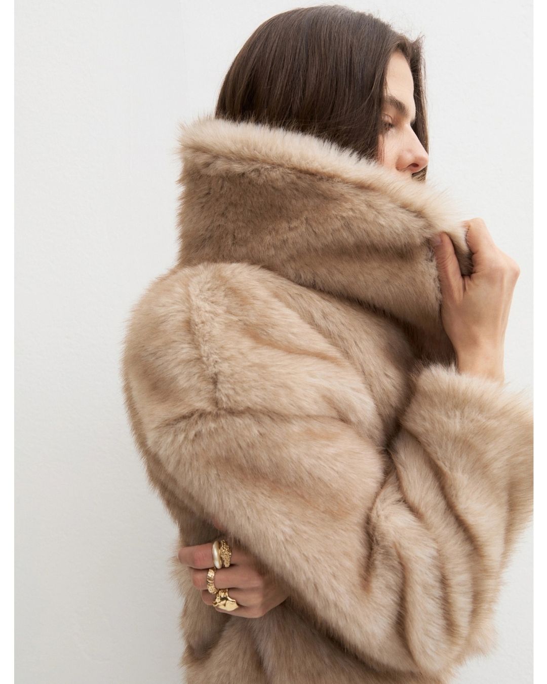 Cappotto corto in jersey furry Emmpatio  Ecrù 2625456112200 001 EMME MARELLA 