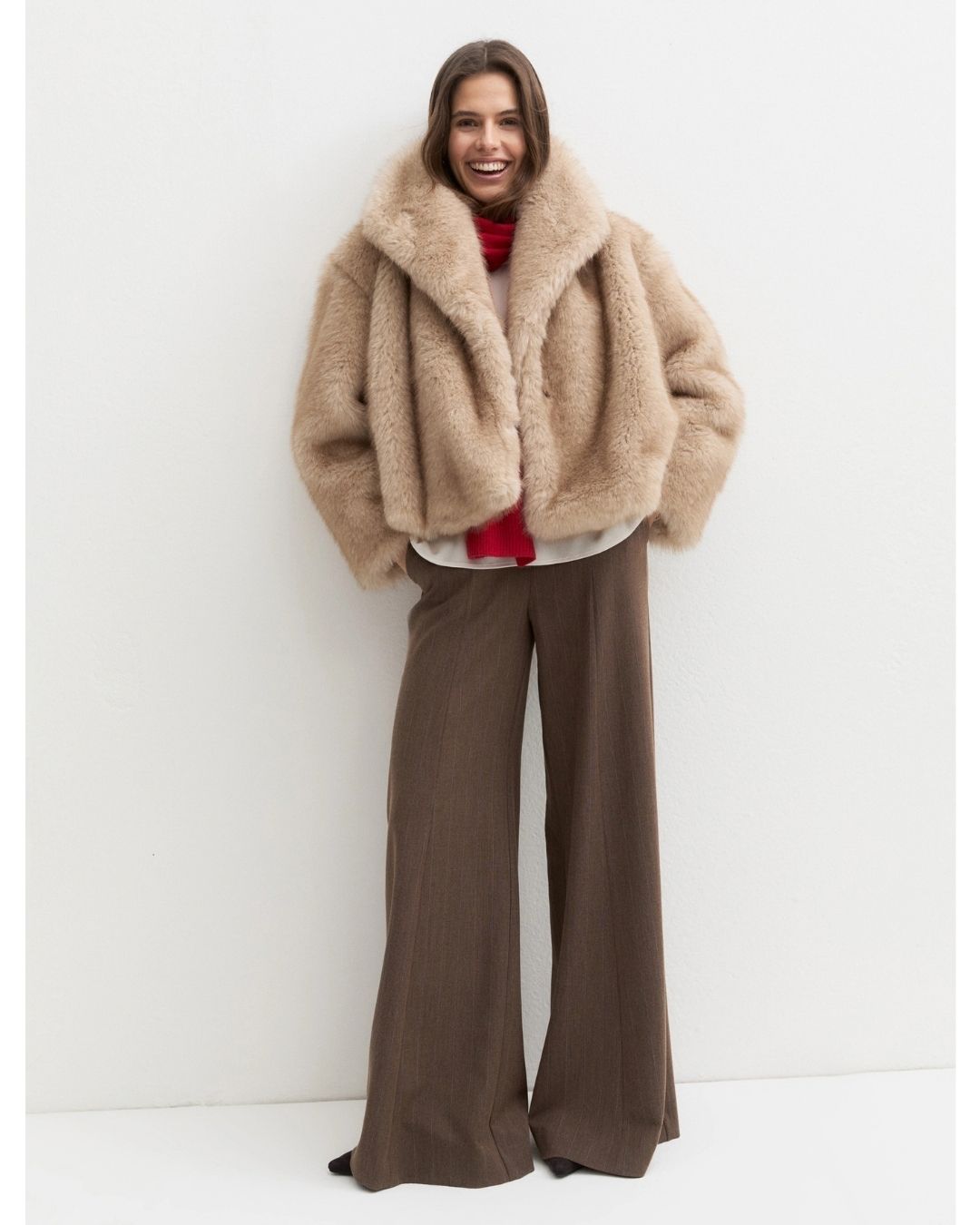 Cappotto corto in jersey furry Emmpatio  Ecrù 2625456112200 001 EMME MARELLA 
