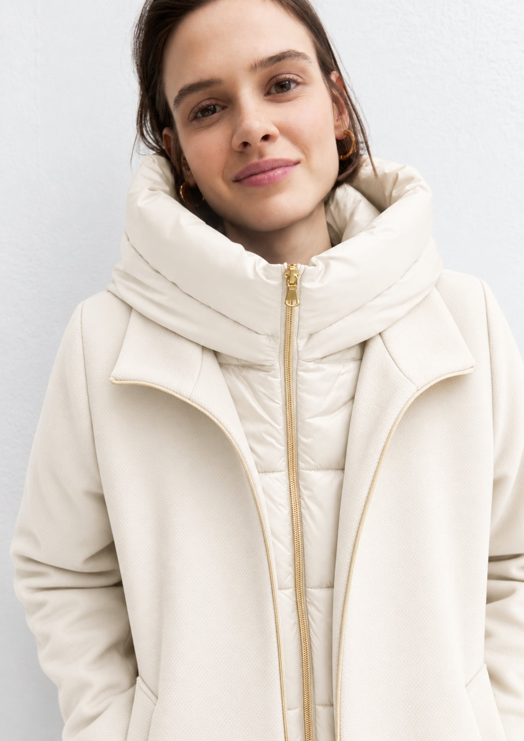 Capospalla in panno soft imbottito Emmsorriso Bianco Panna 2625486082200 001 EMME MARELLA 