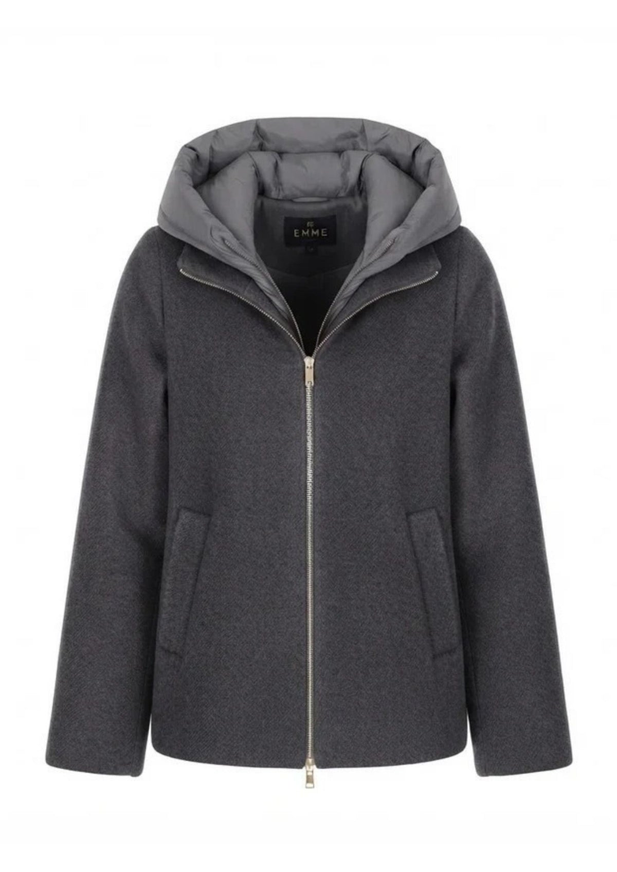 Capospalla in panno soft imbottito Emmsorriso Grigio Scuro Melange 2625486082200 011 EMME MARELLA 