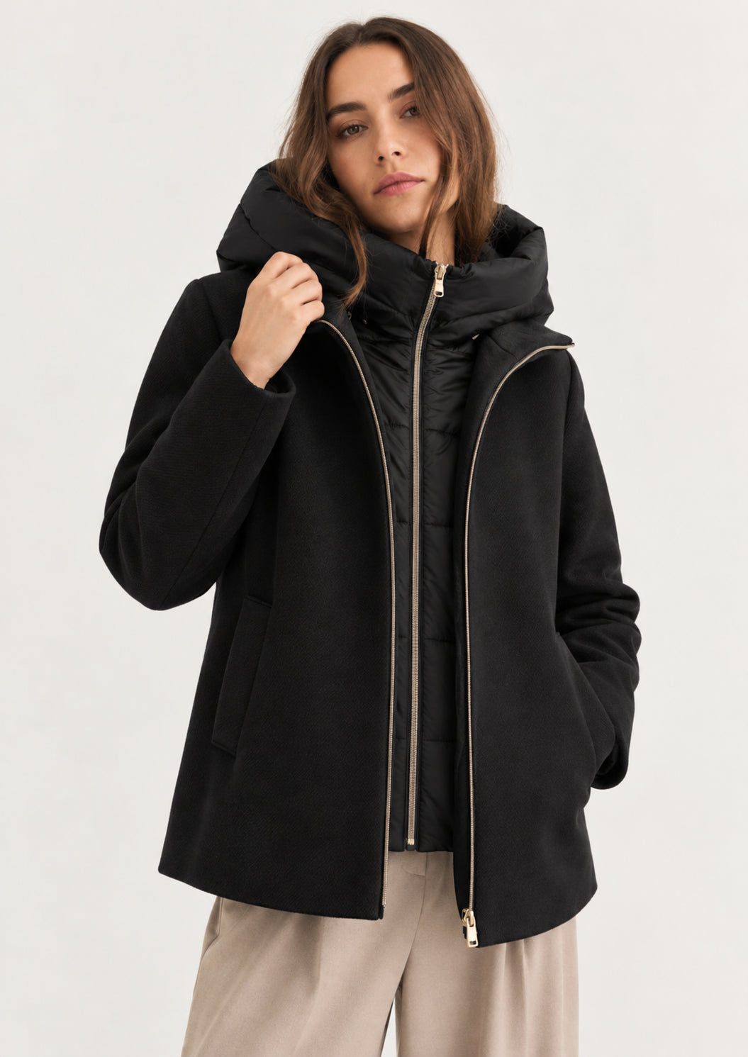 Capospalla in panno soft imbottito Emmsorriso Nero 2625486082200 013 EMME MARELLA 