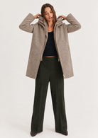 Giubbino in panno soft imbottito con cappuccio Emmbacio Sabbia 2625496102200 002 EMME MARELLA 