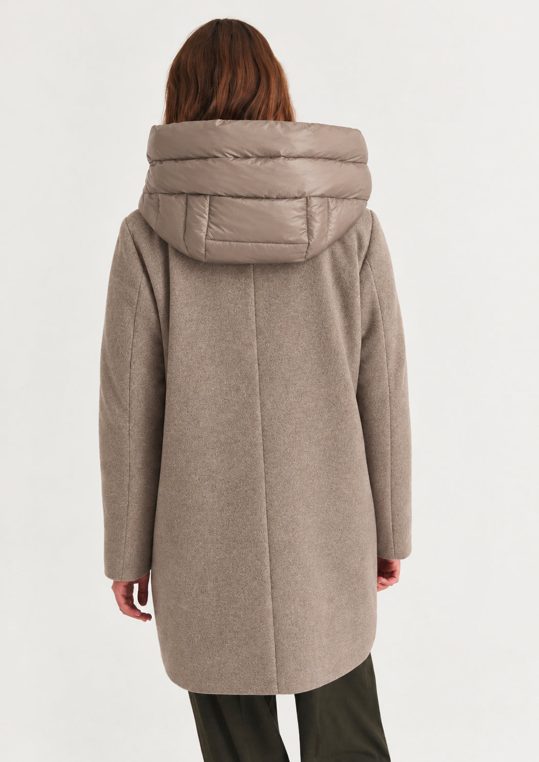 Giubbino in panno soft imbottito con cappuccio Emmbacio Sabbia 2625496102200 002 EMME MARELLA 