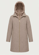 Giubbino in panno soft imbottito con cappuccio Emmbacio Sabbia 2625496102200 002 EMME MARELLA 