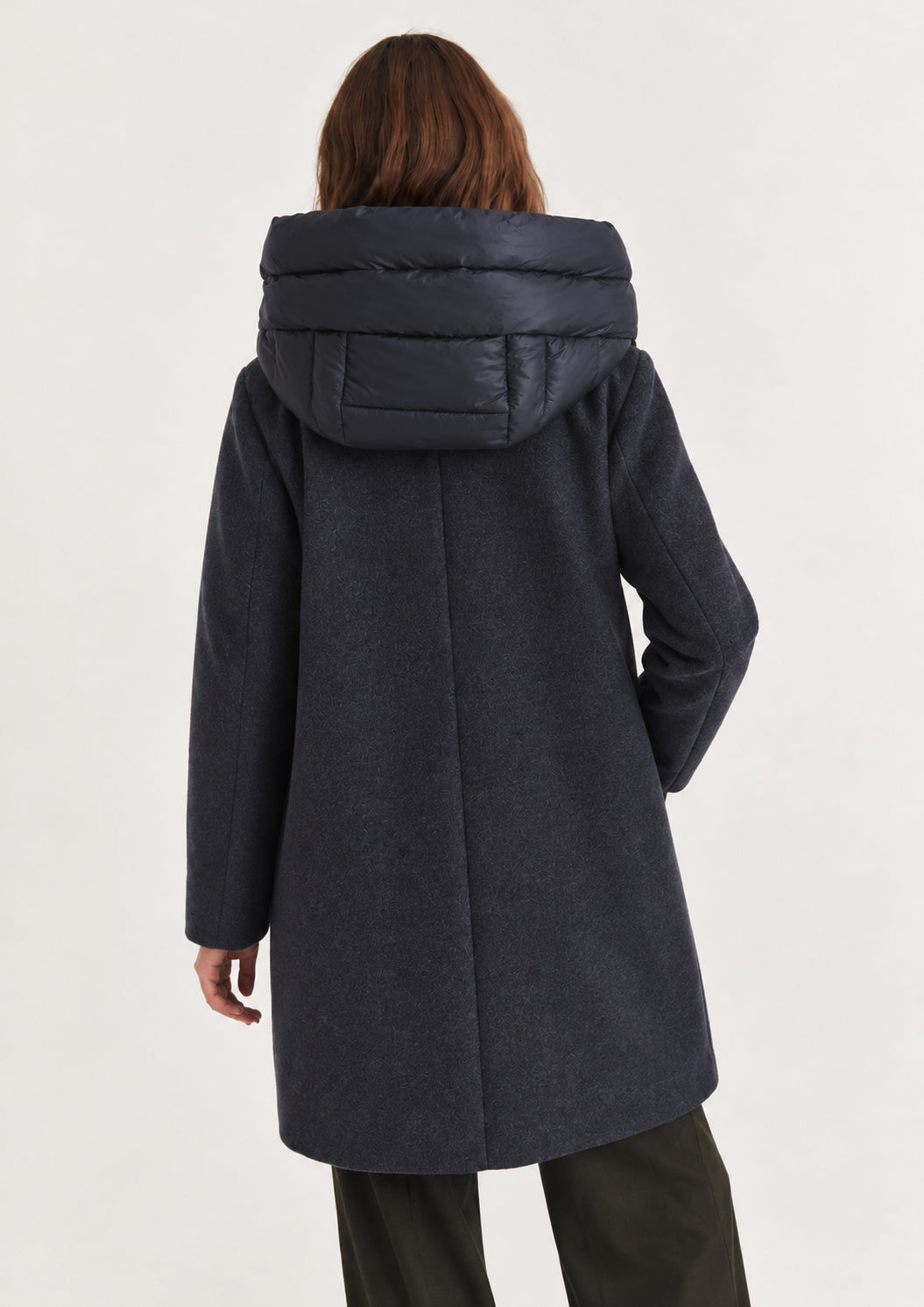 Giubbino in panno soft imbottito con cappuccio Emmbacio Blu Notte 2625496102200 012 EMME MARELLA 