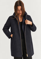 Giubbino in panno soft imbottito con cappuccio Emmbacio Blu Notte 2625496102200 012 EMME MARELLA 