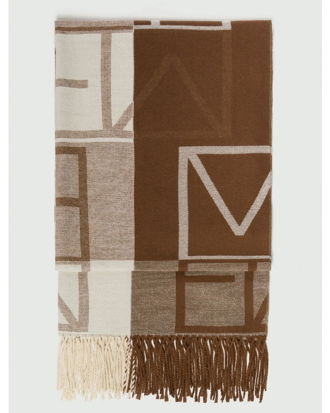 Stola jacquard con logo Emmgattini Cuoio 2625546012200 001 EMME MARELLA 