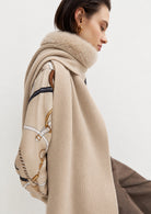 Sciarpa cappuccio Emmcerchio con bordo in tessuto furry Panna 2625746022200 001 EMME MARELLA 