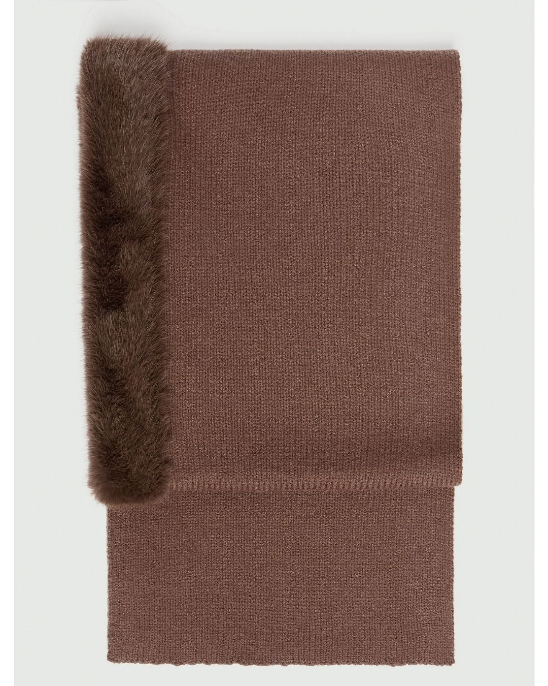 Sciarpa cappuccio Emmcerchio con bordo in tessuto furry Marrone 2625746022200 002 EMME MARELLA 