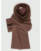 Sciarpa cappuccio Emmcerchio con bordo in tessuto furry Marrone 2625746022200 002 EMME MARELLA 