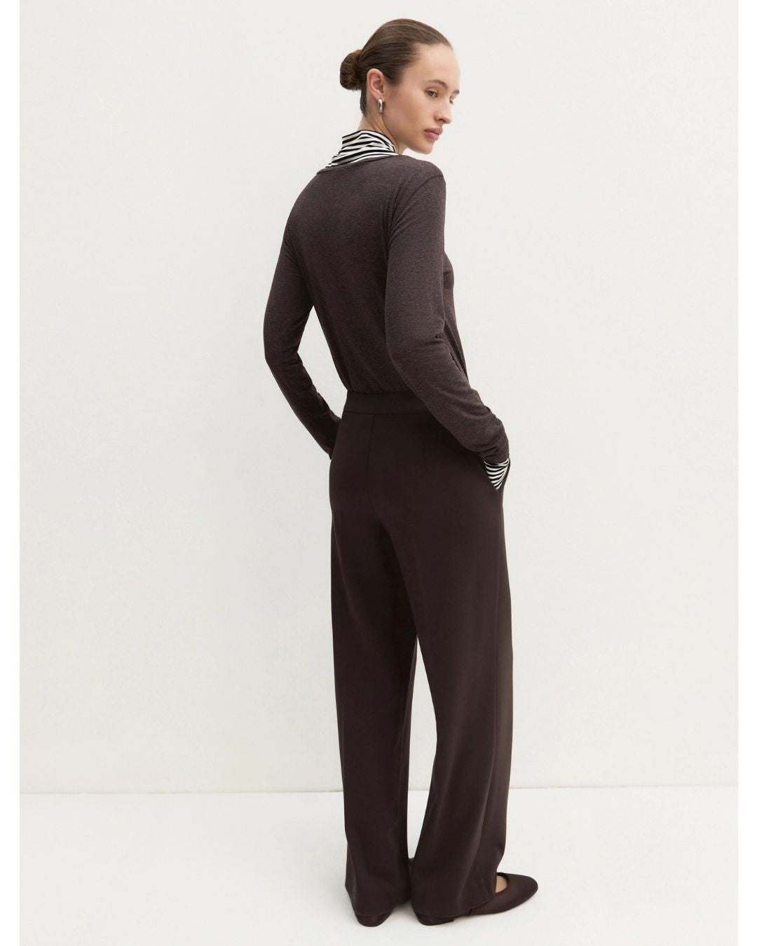 Pantalone dritto in jersey stretch Emmpalace Testa moro 2625786021200 006 EMME MARELLA 