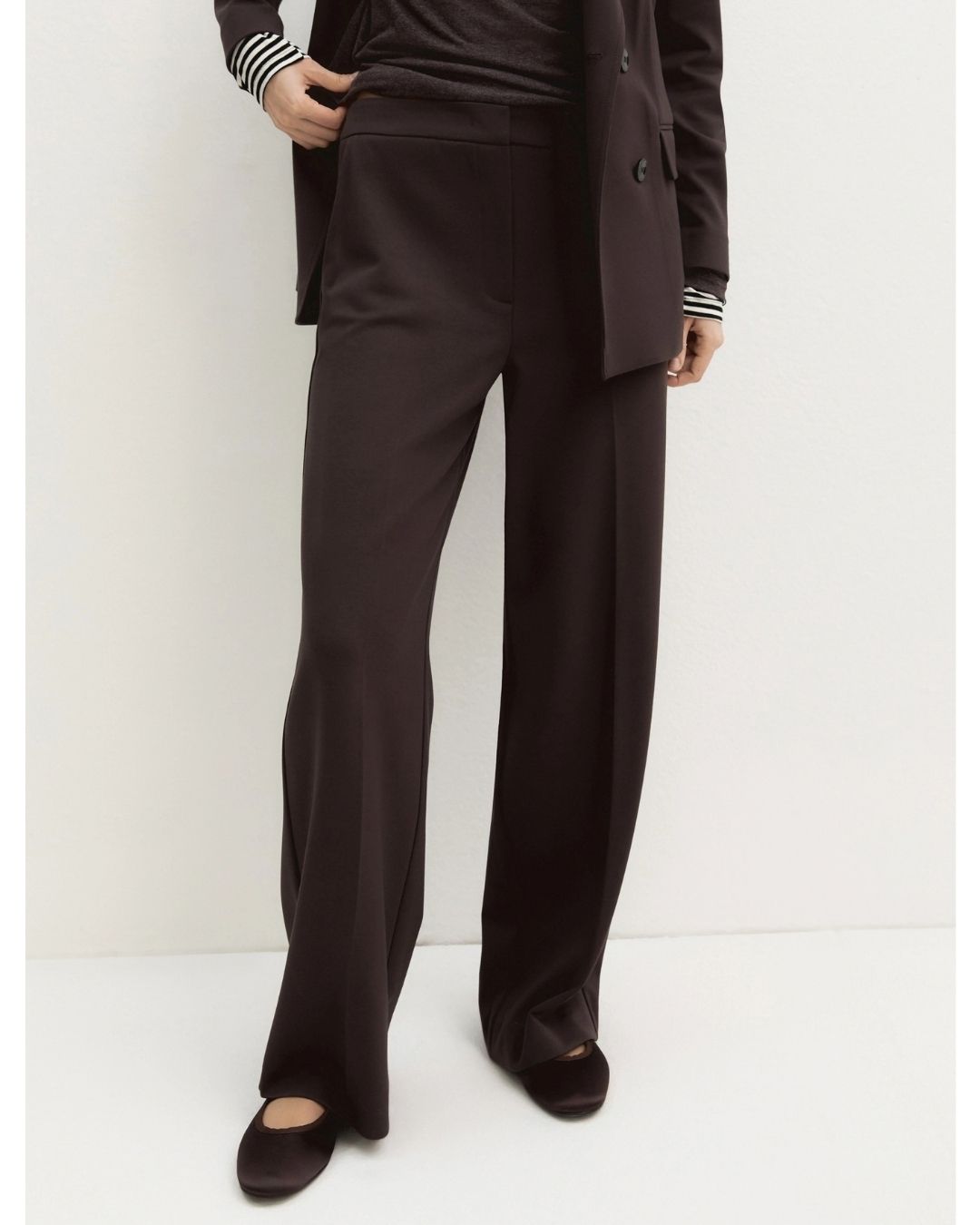 Pantalone dritto in jersey stretch Emmpalace Testa moro 2625786021200 006 EMME MARELLA 