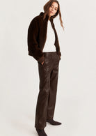 Pantalone dritto in jersey spalmato Emmargento Teasta di Moro 2625786032200 003 EMME MARELLA 