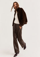 Pantalone dritto in jersey spalmato Emmargento Teasta di Moro 2625786032200 003 EMME MARELLA 