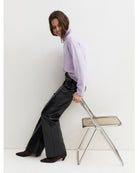 Pantalone dritto in jersey spalmato Emmargento Navy 2625786032200 004 EMME MARELLA 