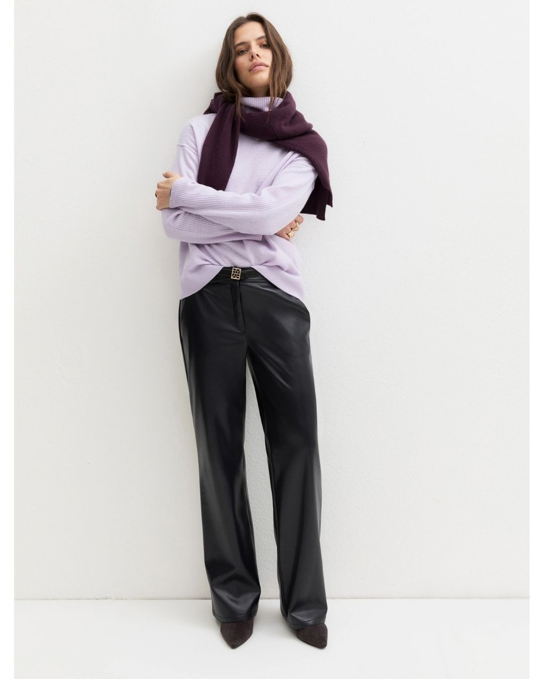 Pantalone dritto in jersey spalmato Emmargento Navy 2625786032200 004 EMME MARELLA 